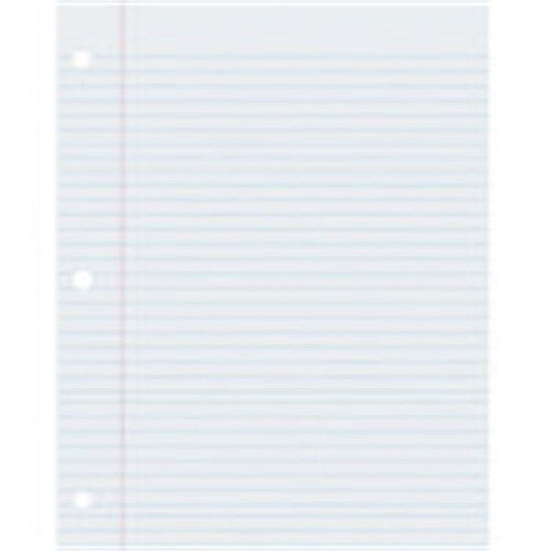 White Composition Paper 8.5 x 11 Inches 500 Sheets - 3-Hole Punched, College Ruled with Red Margin