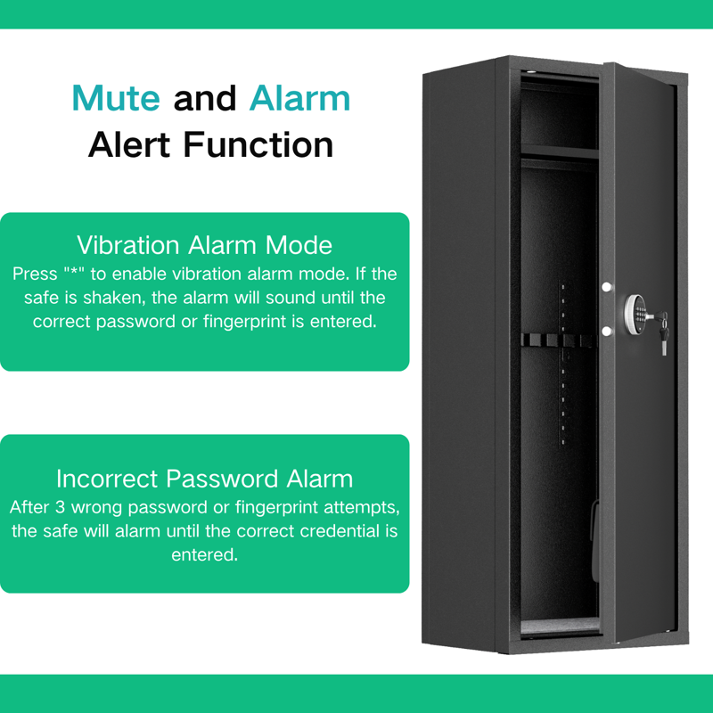 Large Capacity Gun Safe for Rifles and Pistols with Digital Lock and LED Lighting
