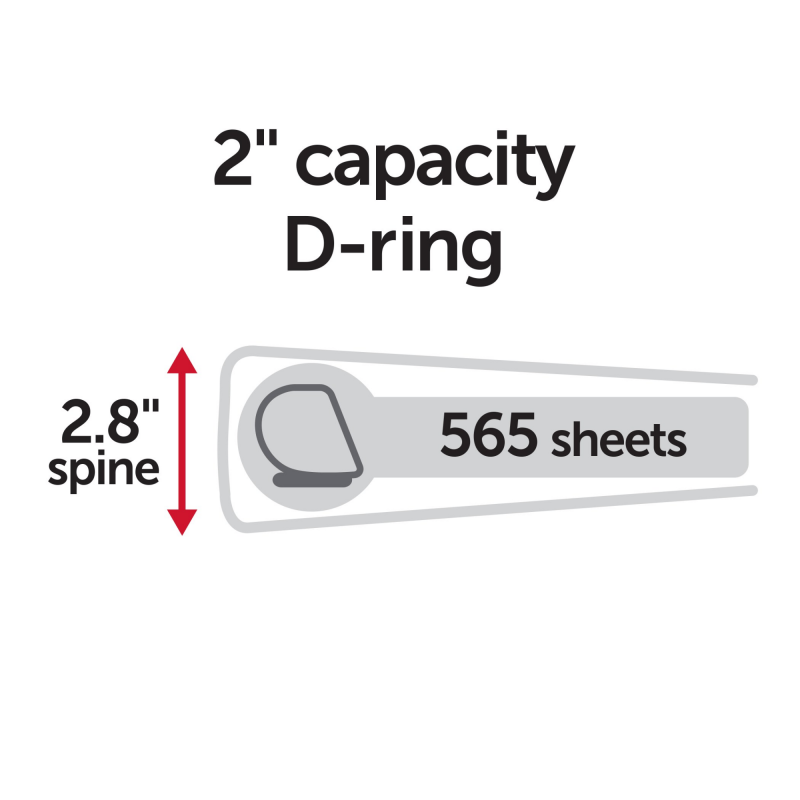 Heavy-Duty View 3-Ring Binder with 2-Inch D-Rings, 565 Sheet Capacity, Recycled Light Pink