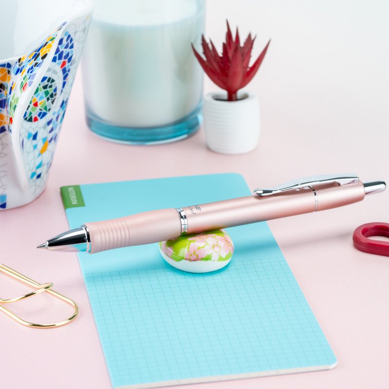 Premium Rose Gold Gel Pen 0.7mm Fine Tip Refillable Black Ink