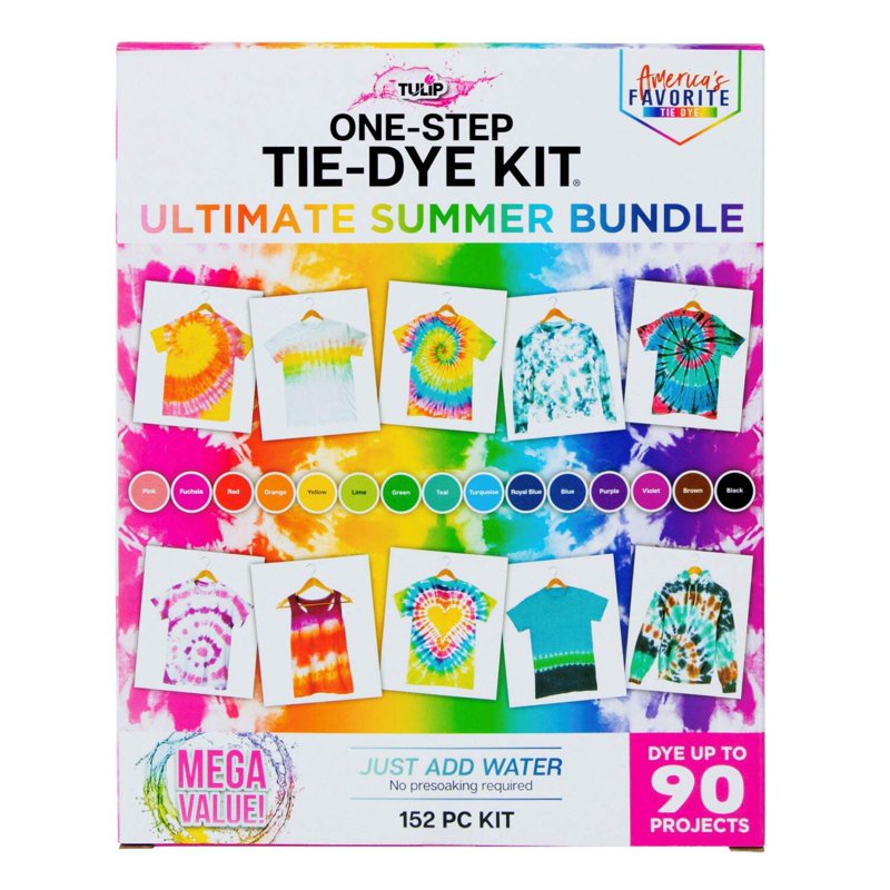 Tie-Dye Kit with 30 Vibrant Dyes & Accessories - Rainbow Summer Bundle