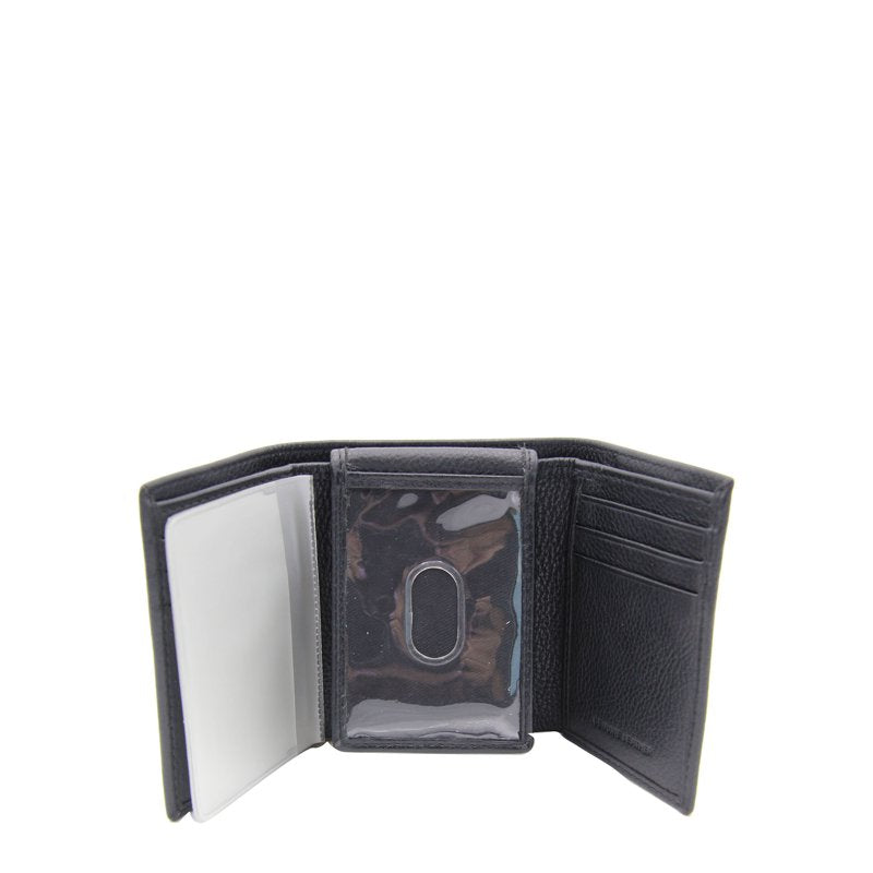 Men's RFID Protected Leather Trifold Wallet - Black