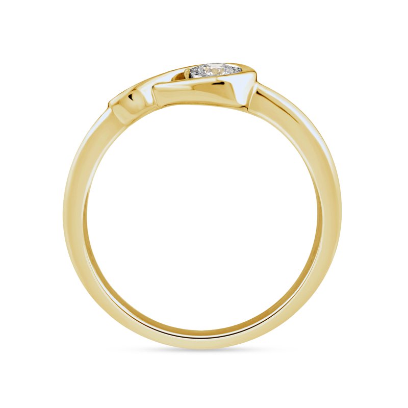 Lab Grown Diamond Promise Ring in 14K Yellow Gold-Plated Sterling Silver – Adjustable Sizes