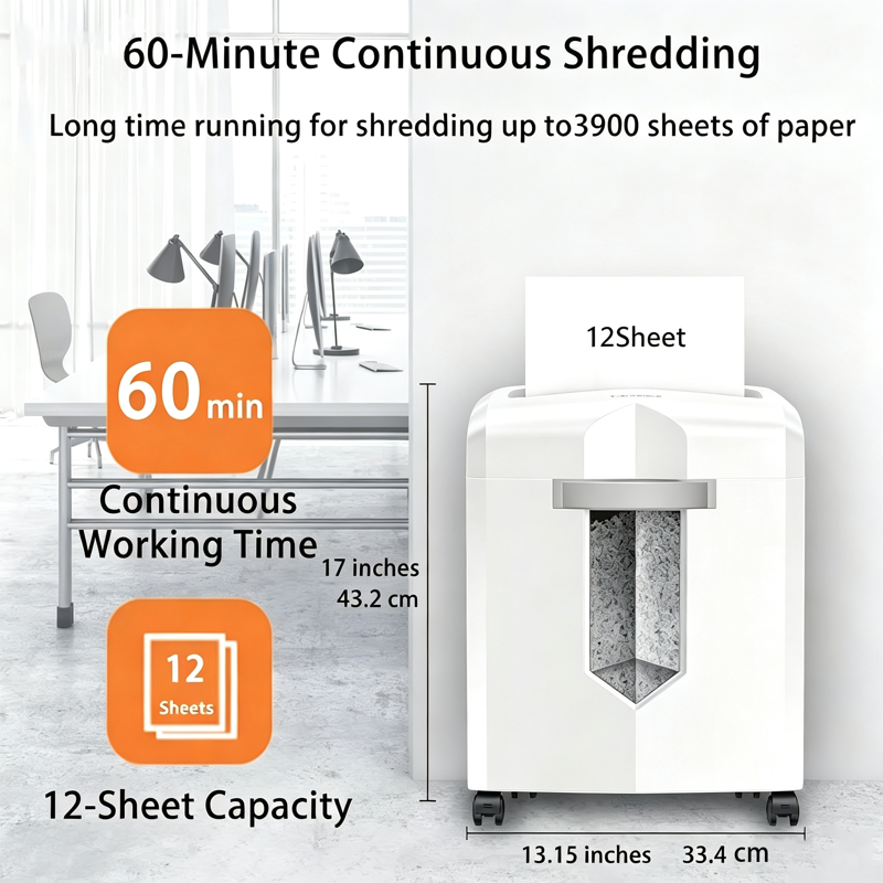Micro-Cut Paper Shredder 12-Sheet Capacity with CD & Credit Card Shredding - P-4 Security