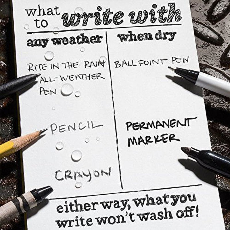 All Weather Notebook - Nonwirebound Yellow Cover, 4.75x7.5 inch, Rugged Waterproof Field Book