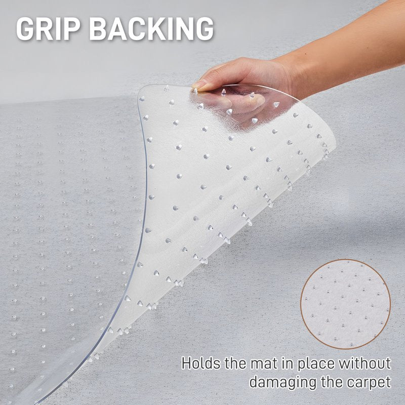 Office Chair Mat for Carpet Floor Protection 120x90cm Transparent PVC