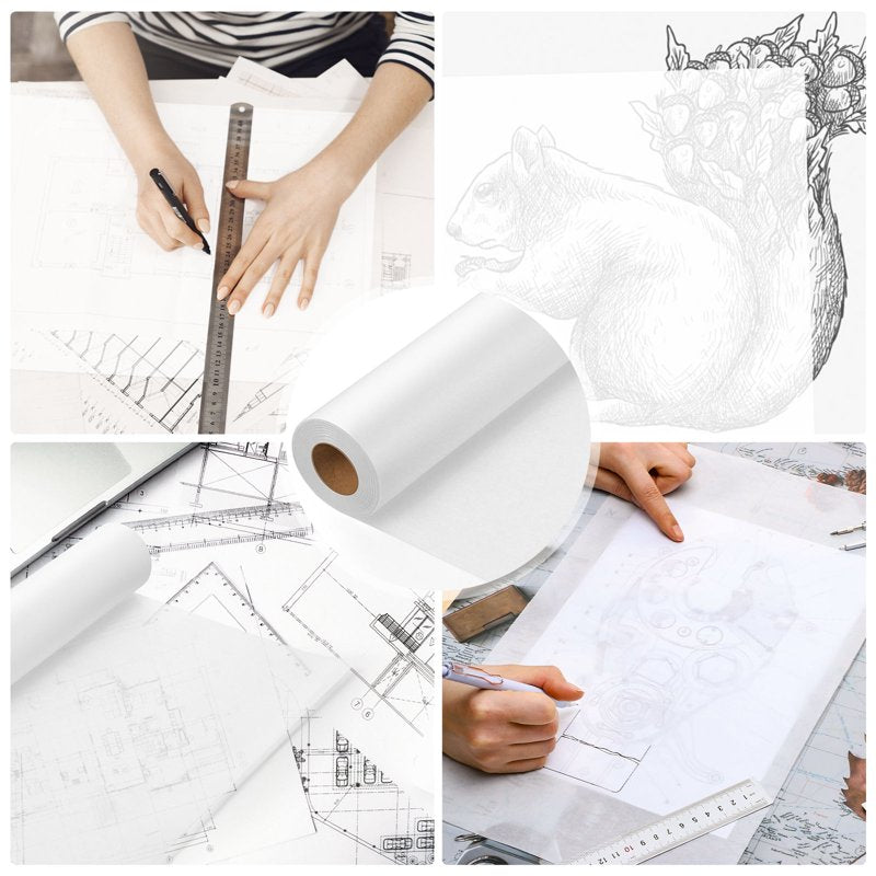 Tracing Paper Roll 17in x 50yds for Drawing Sewing & Art Projects - Transparent Pattern Paper
