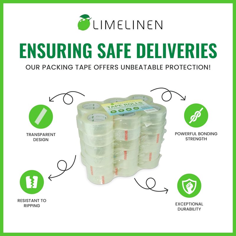 Heavy Duty Clear Packing Tape for Shipping & Moving - 1.8 Inch x 110 Yards, 7,920 Yards Total - Multiple Sizes