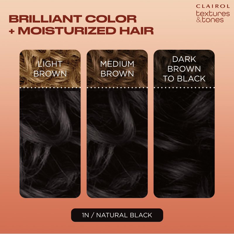 Ammonia-Free Permanent Hair Color Cream - Natural Black, Pack of 3