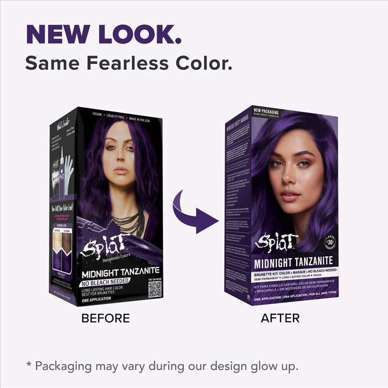 Semi-Permanent Purple Hair Dye Kit for Brunettes - No Bleach Needed