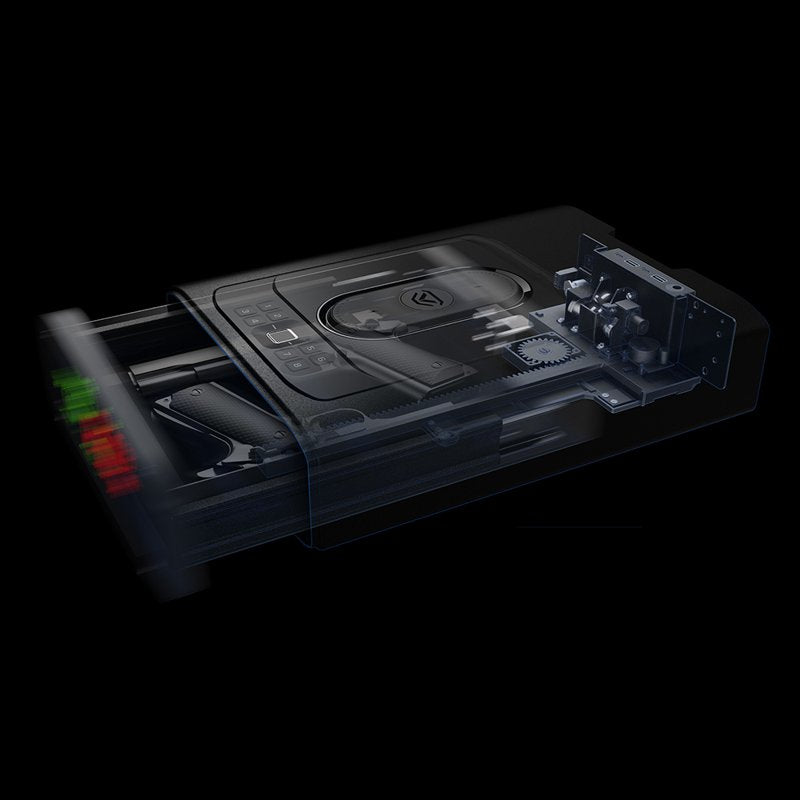 Smart Home Safe with Biometric Scanner and Wireless Charging Pad