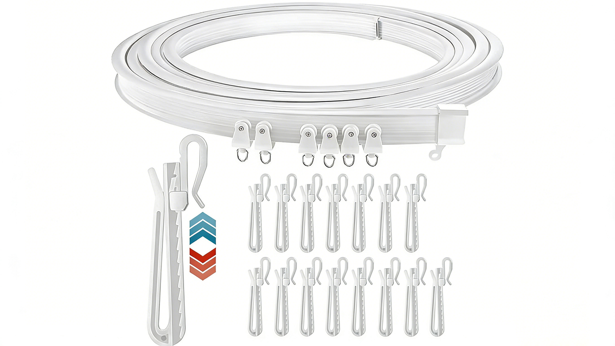 Room Divider Curtain Set with Track - Blackout, Noise Reduction, Thermal Insulation, 84-108 Inches