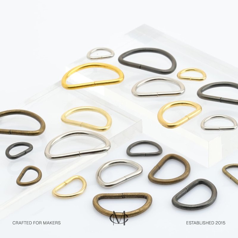 Metal D Rings 1 Inch Non Welded for Bags Belts Lanyards DIY Craft Accessories - Gunmetal & Variants
