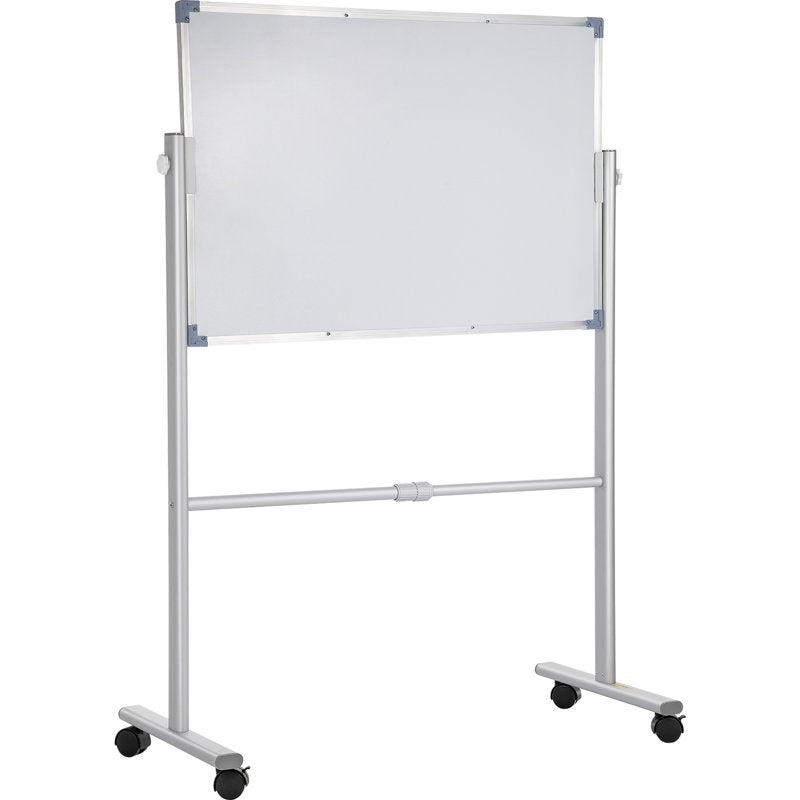 Mobile Magnetic Whiteboard 24x36 Inch Double Sided Rotating Dry Erase Board Height Adjustable Aluminum Frame