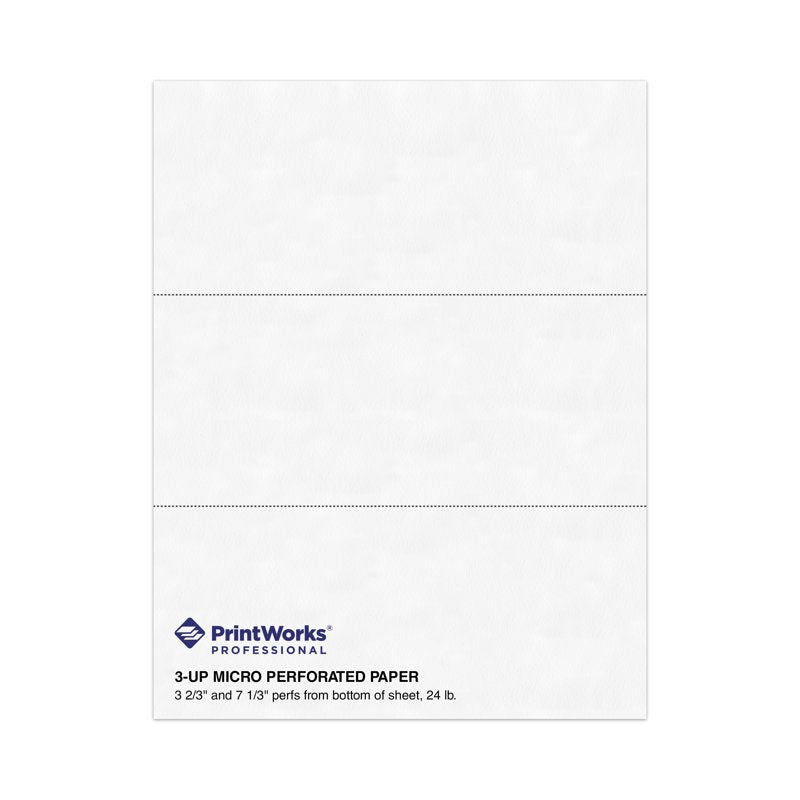 Perforated Printer Paper 8.5 x 11 Inches - 3 Part Tear-Away Sheets, 2500 Sheets