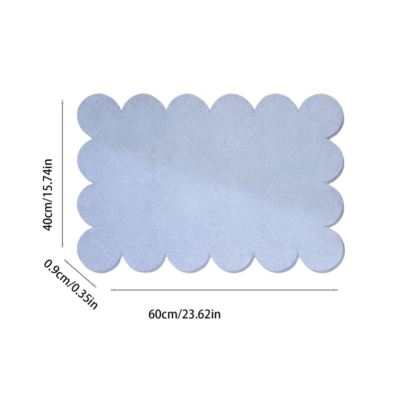 Foldable Felt Bulletin Board 24x16 Inches with Scalloped Edge for Wall Office Dorm