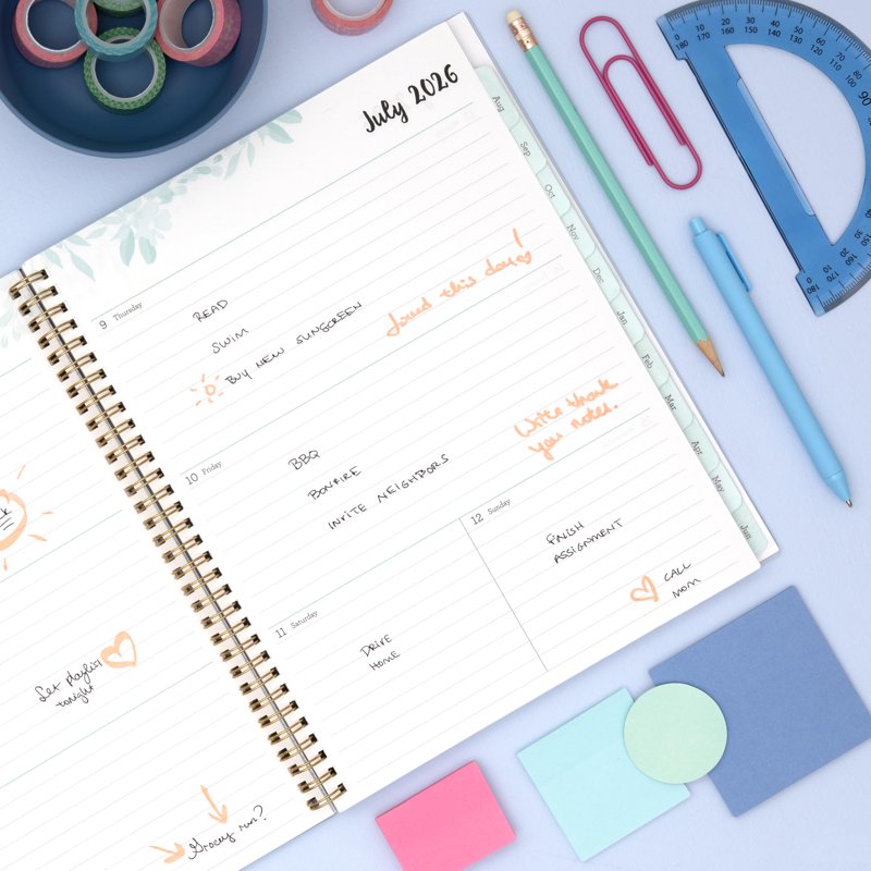 Academic Year Planner Calendar 2026-2027 - Weekly & Monthly Organizer, 8.5x11 with Laminated Tabs