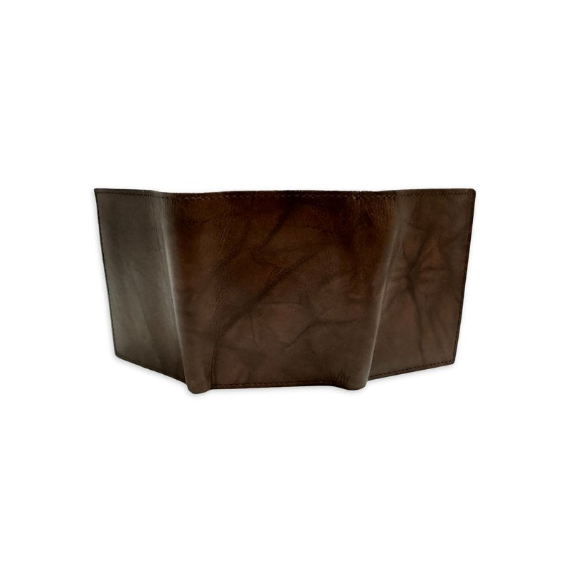 Men's Leather Trifold Wallet with ID Window and Bill Pocket