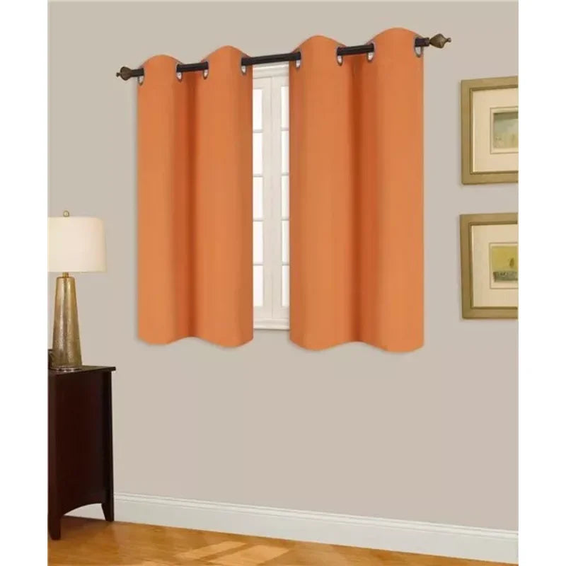 2-Piece Blackout Thermal Insulated Window Curtain Panel Set - 28x54 Inches