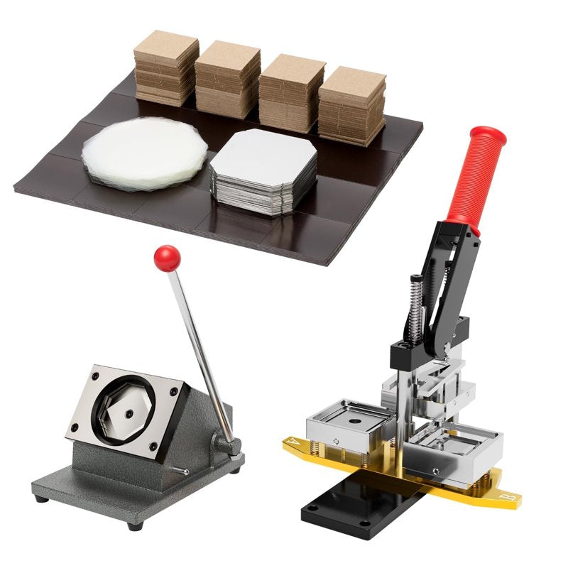 DIY Photo Magnet Maker Kit with Press Machine & 100 Materials - 2x2 Inch
