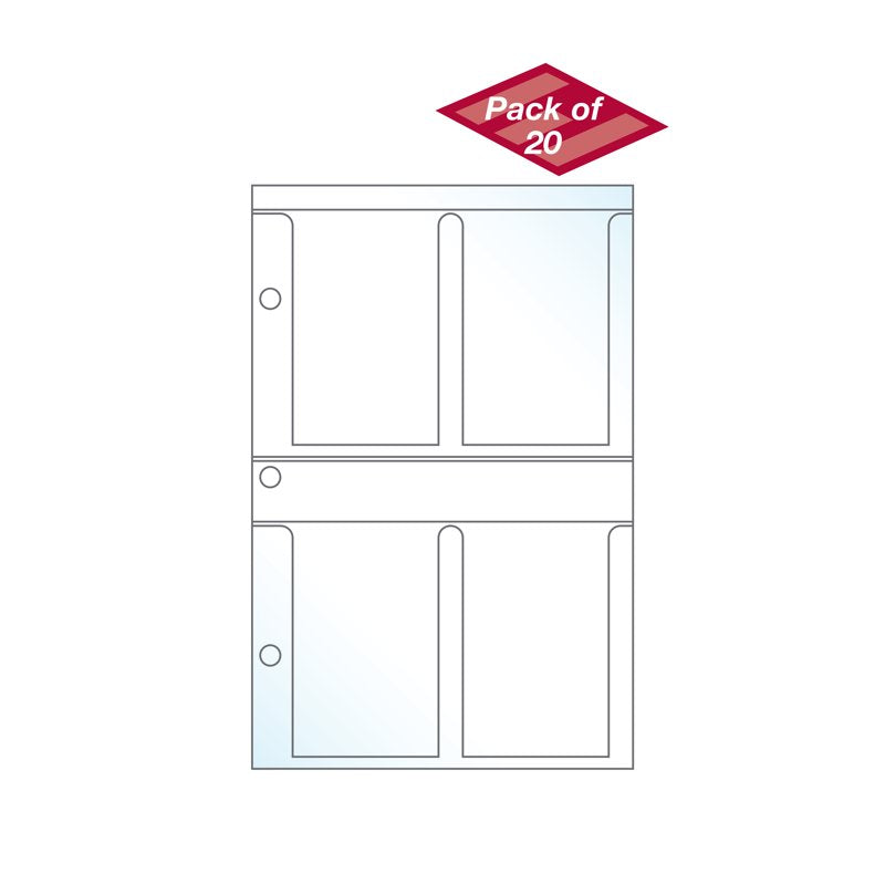 Mini Business Card Pages Pack of 20 - Fits UniKeep Mini Binders, Archival Quality