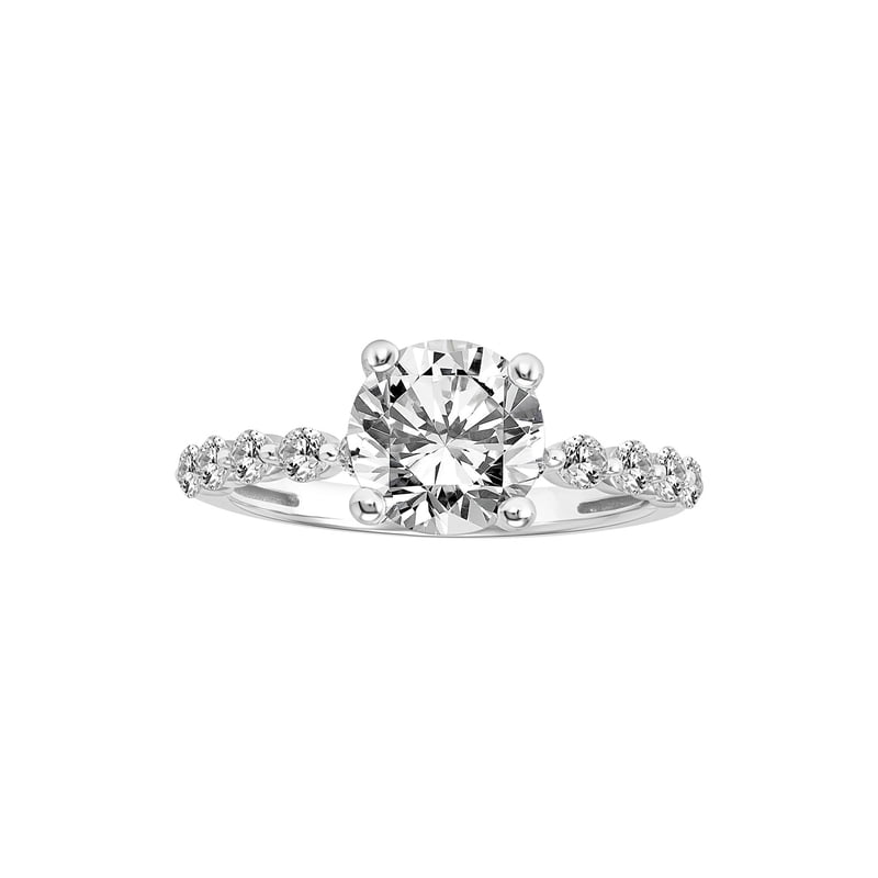 3 Carat White Sapphire Engagement Ring in Sterling Silver - Glacial Gem