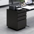 Lockable 3-Drawer Metal Filing Cabinet for Office Storage - Under Desk Mobile Filing Cabinet with Anti-Tilt Casters