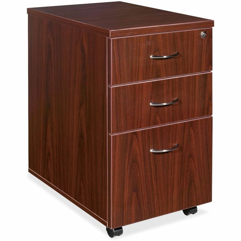 Lorell Essentials 3-Drawer Mobile Pedestal Office Storage Cabinet
