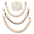 Pearl Purse Chain Set with Gold Straps for Handbags - Replacement & Extension