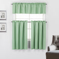 Blackout Kitchen Curtain Sets - Modern Navy Blue Solid Print 60x36 in (3 Panels)