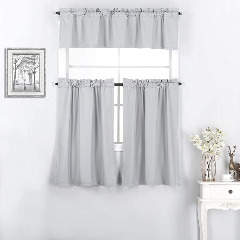 Noise-Reducing Kitchen Curtains 30x36 Inches - Blackout & Privacy Set - Multiple Colors