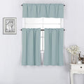 Blackout Kitchen Curtains 3-Piece Set - Privacy, Light Blocker, Noise Reducing