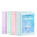 2 Inch 3-Ring View Binders Set of 4 Assorted Colors - Holds 450 Sheets Each