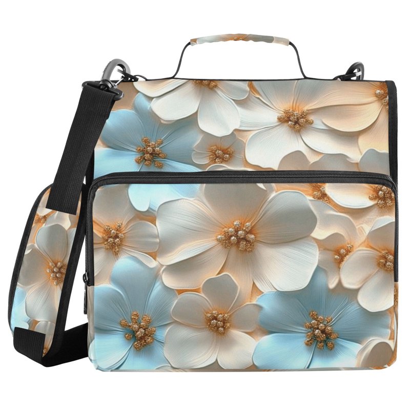 Large Capacity Waterproof Zipper Binder with Shoulder Strap - Holds 500 Sheets, 2-Inch D-Ring, Multiple Colors