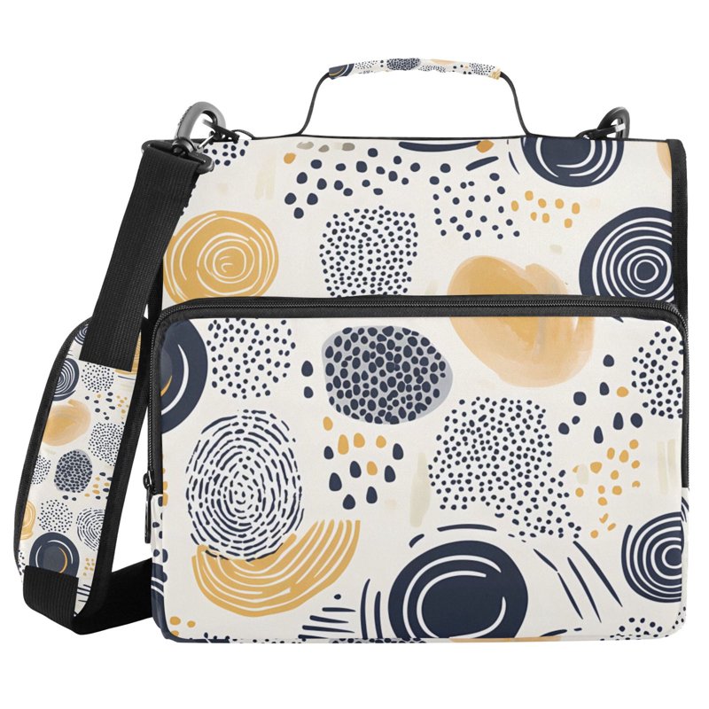 Waterproof 3-Ring Zipper Binder with Shoulder Strap, Holds 500 Sheets