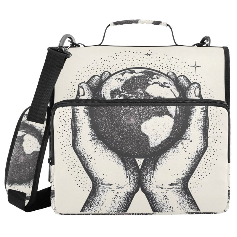 Waterproof 3-Ring Zipper Binder with Shoulder Strap, Holds 500 Sheets