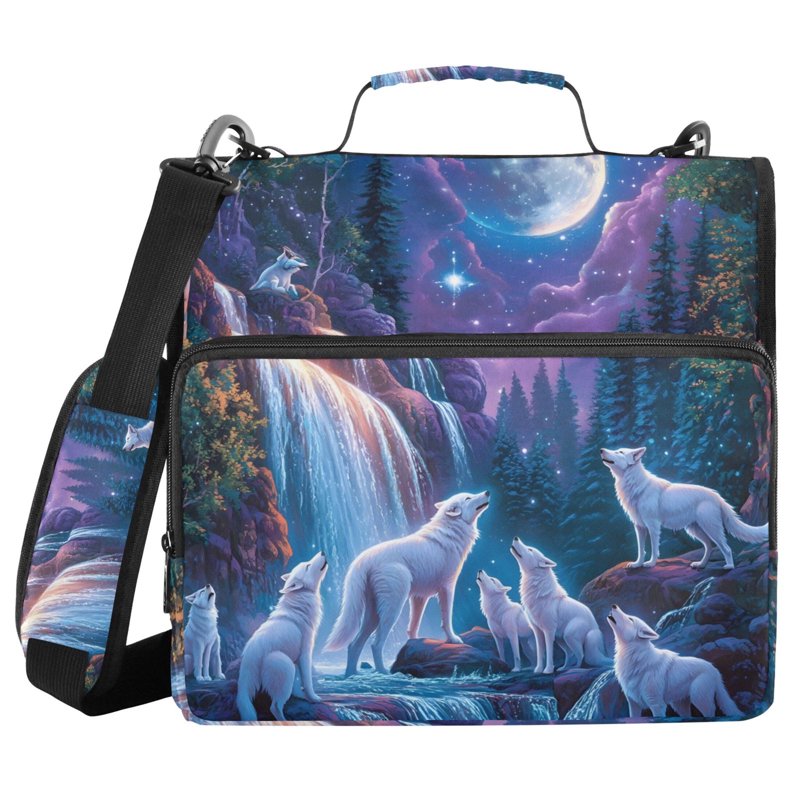 Waterproof 3-Ring Zipper Binder with Shoulder Strap, Holds 500 Sheets