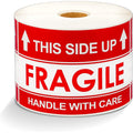 This Side Up Handle With Care Shipping Labels - 3 X 5 Inch, 500 Stickers Per Roll
