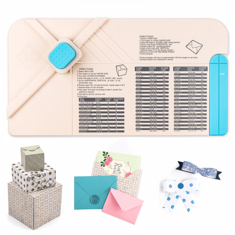 3-in-1 Craft Punch Board for Envelopes, Gift Boxes & Bows | All-in-One DIY Tool