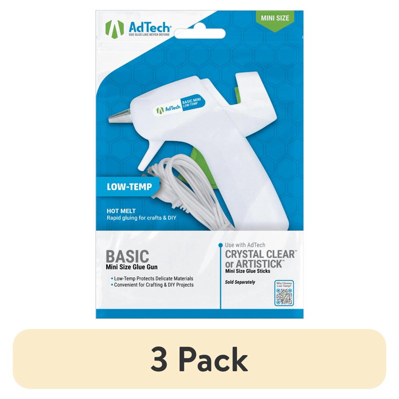 Mini Glue Gun Low Temperature Crafting Tool - 3 Pack
