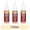 3 Pack Fabric Fusion Permanent Fabric Glue - Clear, Dries Flexible