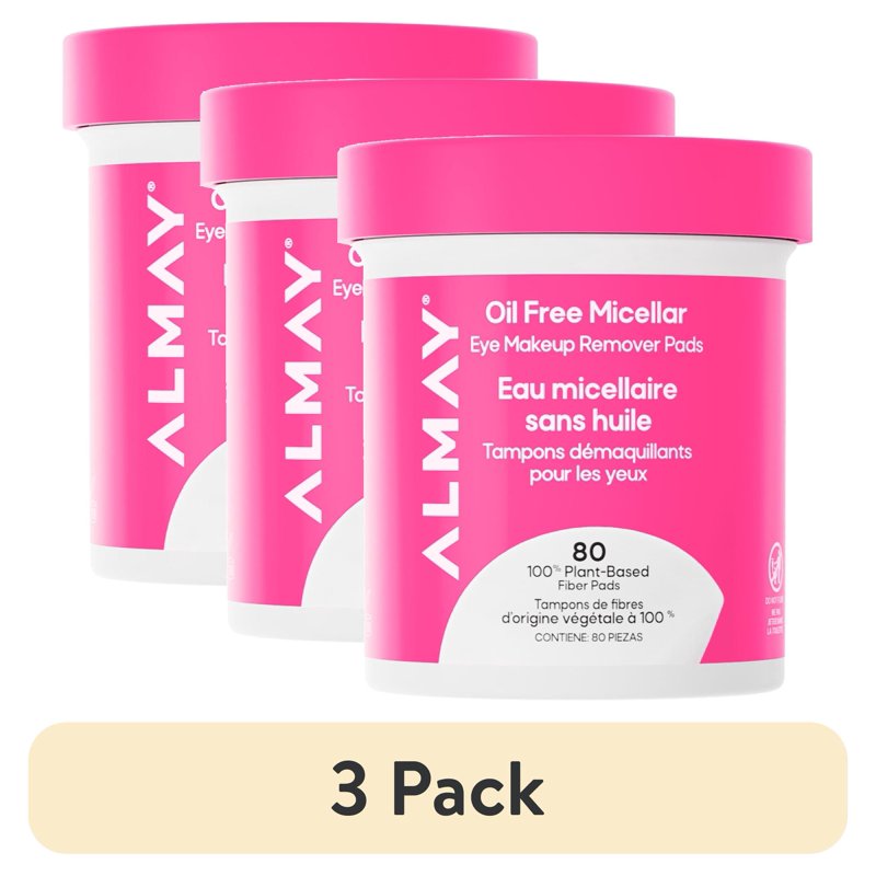 Micellar Eye Makeup Remover Pads - Gentle, Hypoallergenic, Fragrance-Free, 3 Pack
