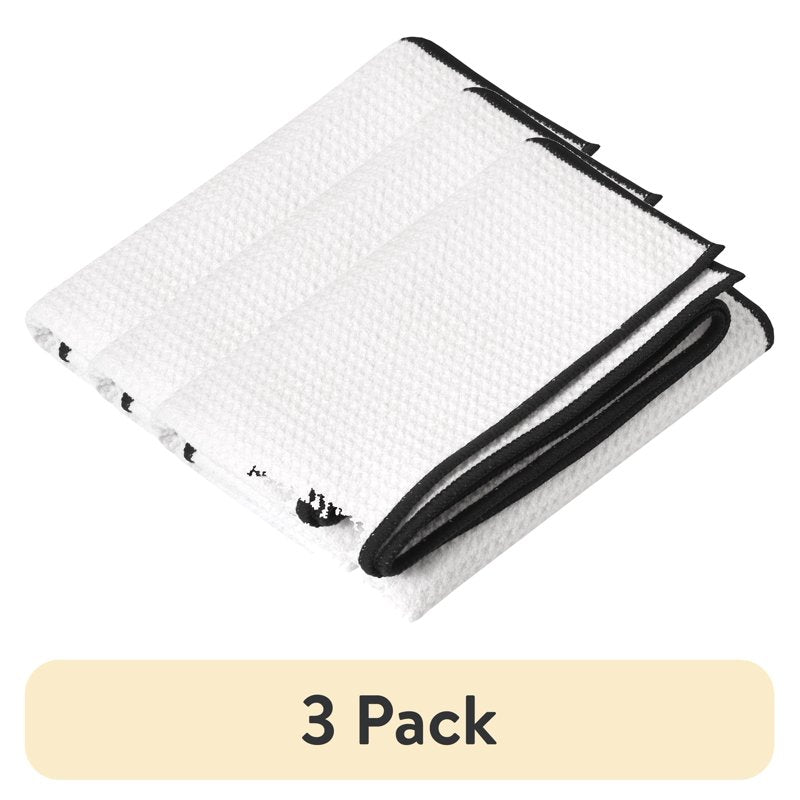 Golf Towel Microfiber 40 x 16 Inches White Black Pack Options - Golf Accessories