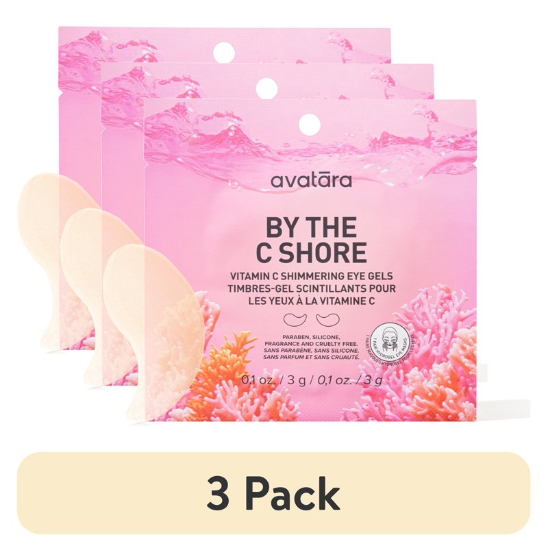 Vitamin C Hydrogel Eye Masks for Dark Circles & Puffiness, 3 Pack