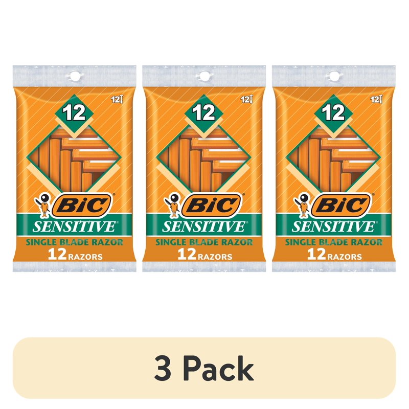 Men's Disposable Razor Pack - Sensitive Skin, Single Blade, 12 Count