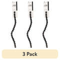 Black Lava Stone Bead Strand for DIY Jewelry - 7 Inches - Unisex - 3 Pack