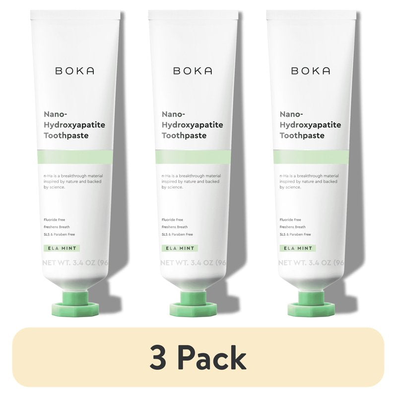 Nano Hydroxyapatite Fluoride-Free Toothpaste for Sensitive Teeth - Mint Flavor, 3 Pack