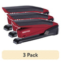 (3 Pack) Desktop Stapler with One-Finger Tech, 20-Sheet Capacity, Red