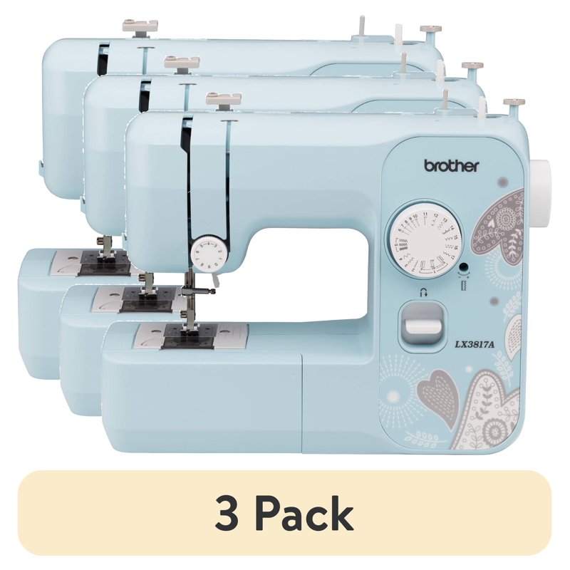 Portable Embroidery Sewing Machine with 17 Stitches and Accessories