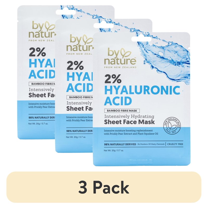 Hydrating Hyaluronic Acid Sheet Face Mask - 3 Pack & Multiple Sizes